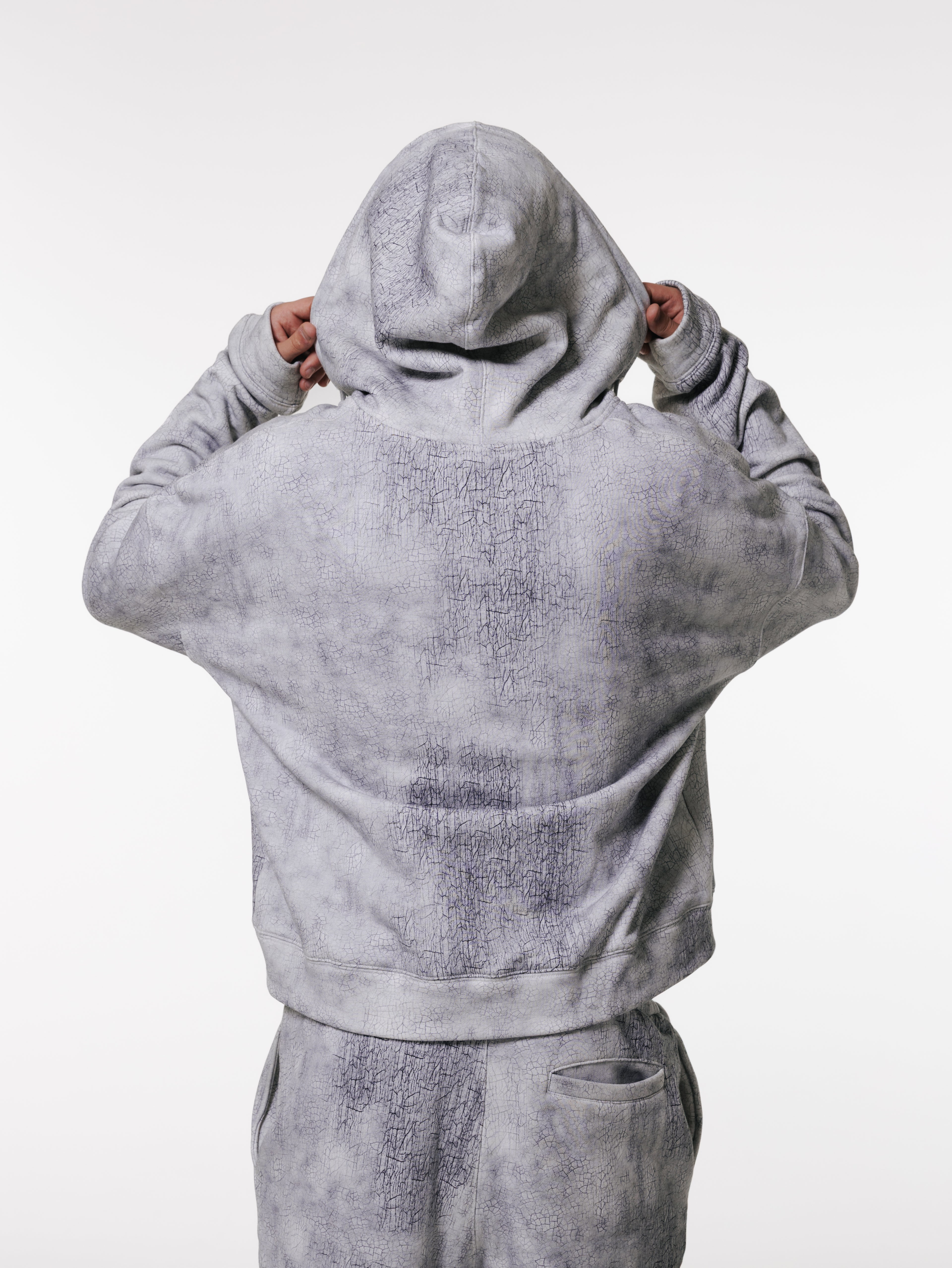 Trompe L'oeil Cracked Zip Up