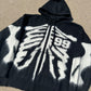 Black Skeleton Mohair Zip Up