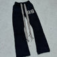 Multicord Black Mohair Flare Pants