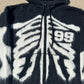 Black Skeleton Mohair Zip Up