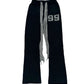 Multicord Black Mohair Flare Pants