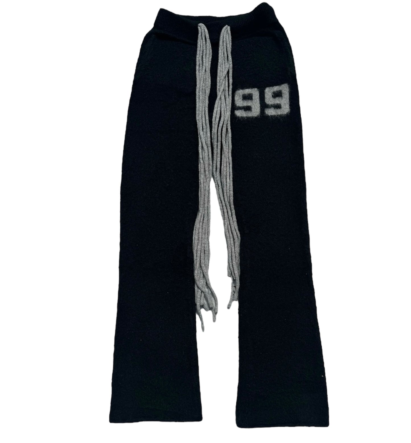 Multicord Black Mohair Flare Pants