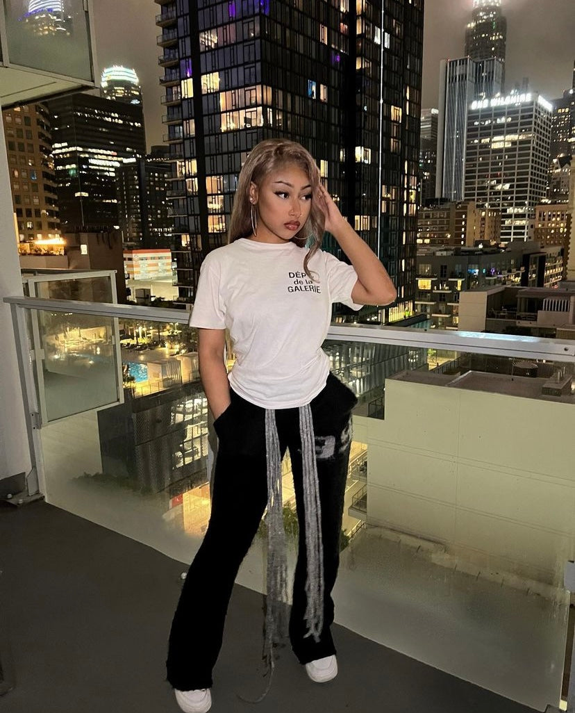 Multicord Black Mohair Pants