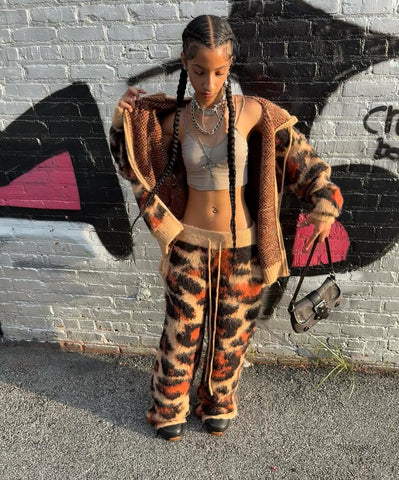 Mohair Cheetah Pants - Hover