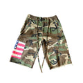 Americana Camo Pleated Rhinestone Shorts