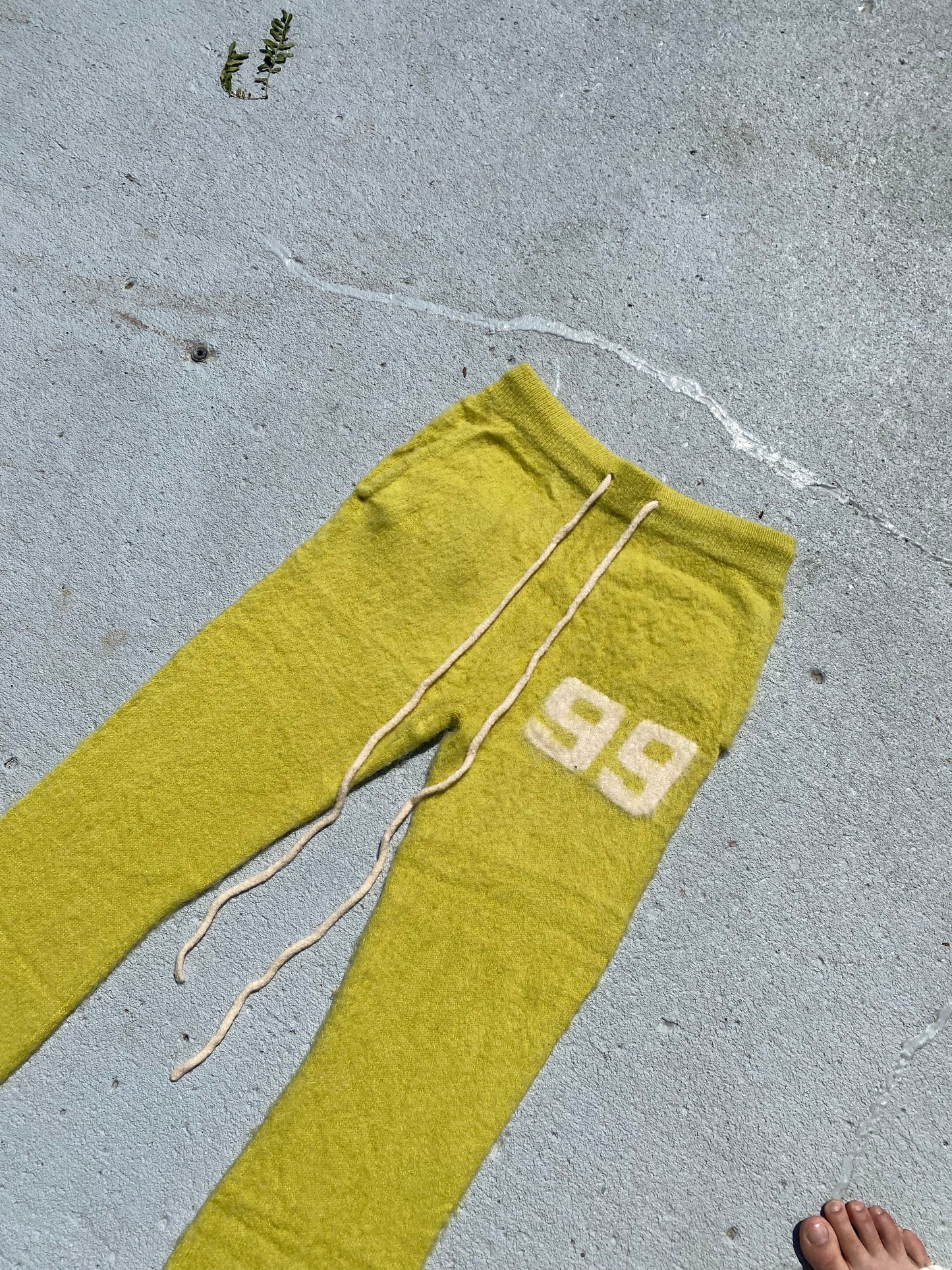 Mohair Flare Pants Chartreuse